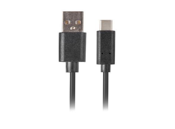 Cabo USB LANBERG CA-USBO-20CU-0005-BK (0,5 m - USB-A 2.0 macho - USB-C 2.0 macho - Preto)