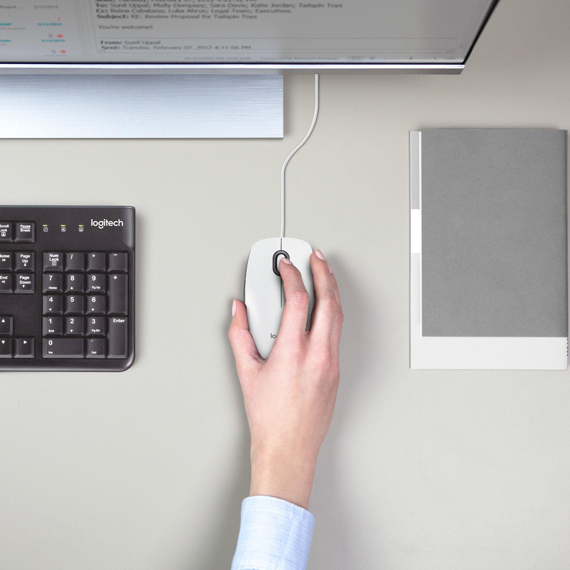 Rato LOGITECH M100 (Ambidestro - 1000 DPI - Ótico - Branco) — miniatura 2