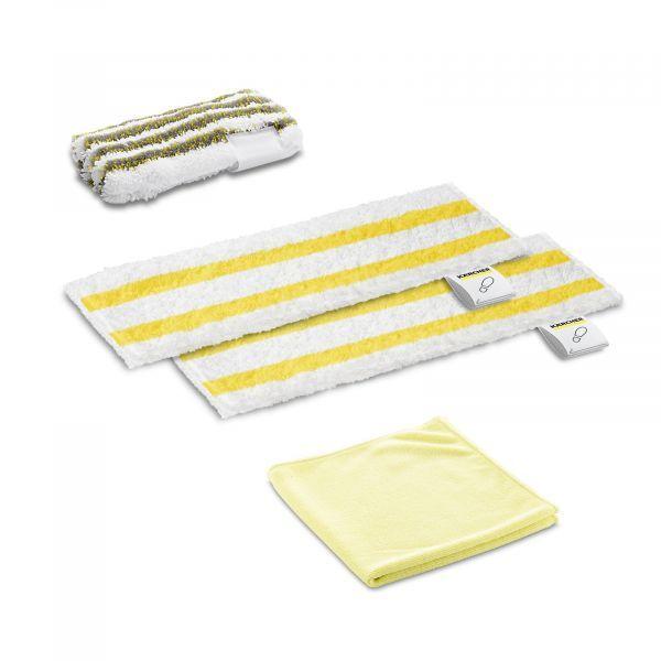 Conjunto de Panos para Lavadora a Vapor KÄRCHER 2.863-346.0 (Altura 1 cm - Branco/Amarelo)