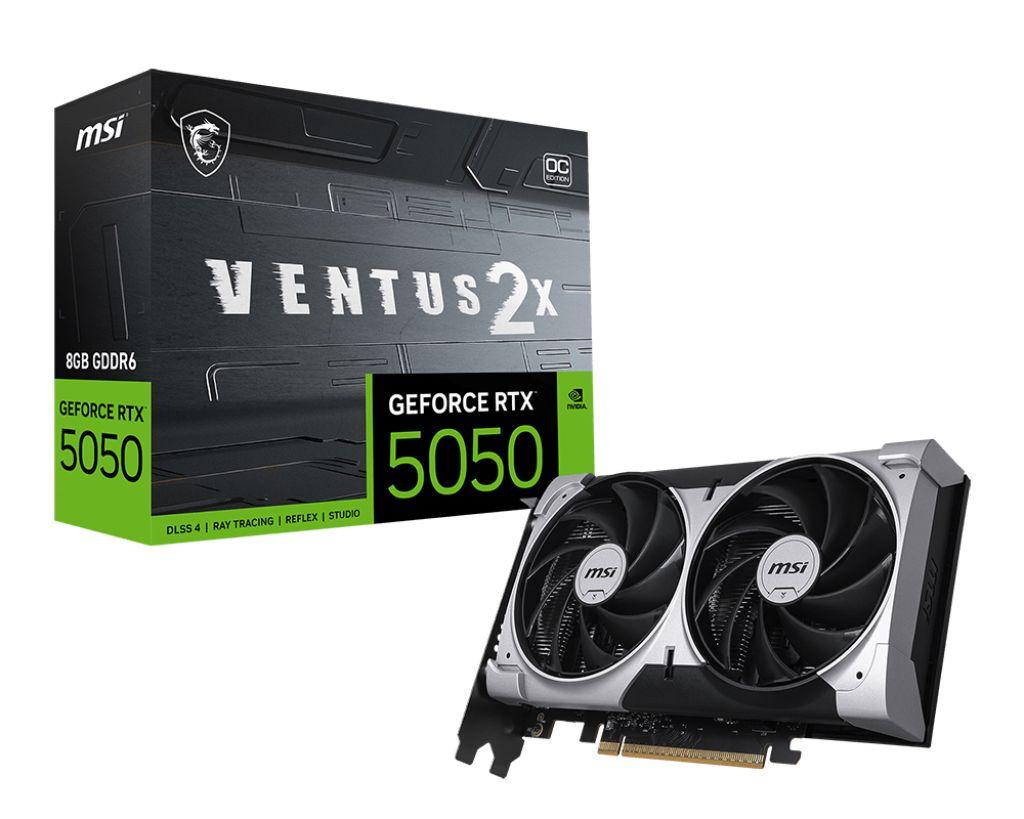 Placa Gráfica MSI GeForce RTX 5050 8G VENTUS 2X OC (GeForce RTX 5050 - 20 Gbps - 8 GB - Prateado)