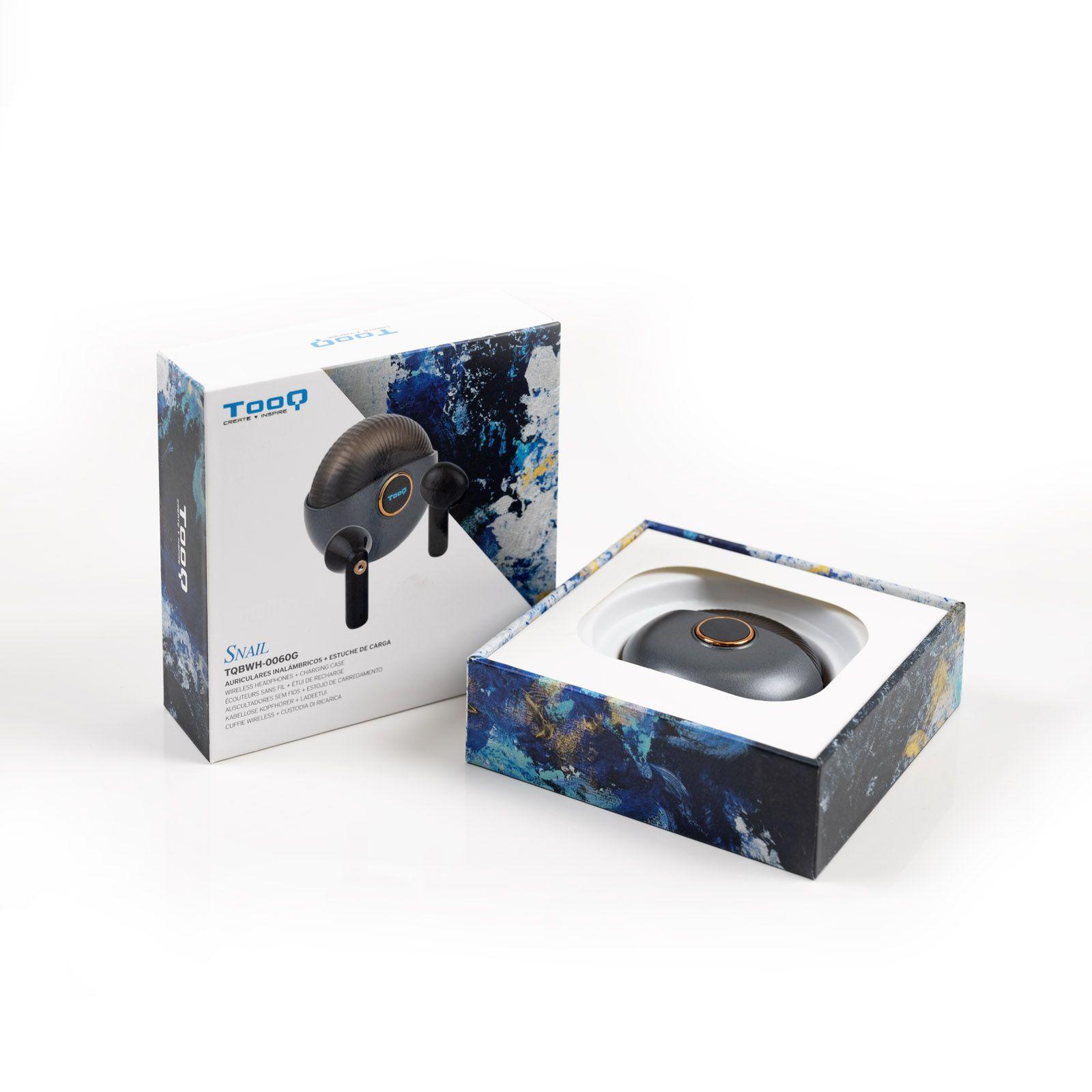 Auscultadores TOOQ Snail (Binaural - Sem fios - Intra-aural - Preto e Cinzento), miniatura 3