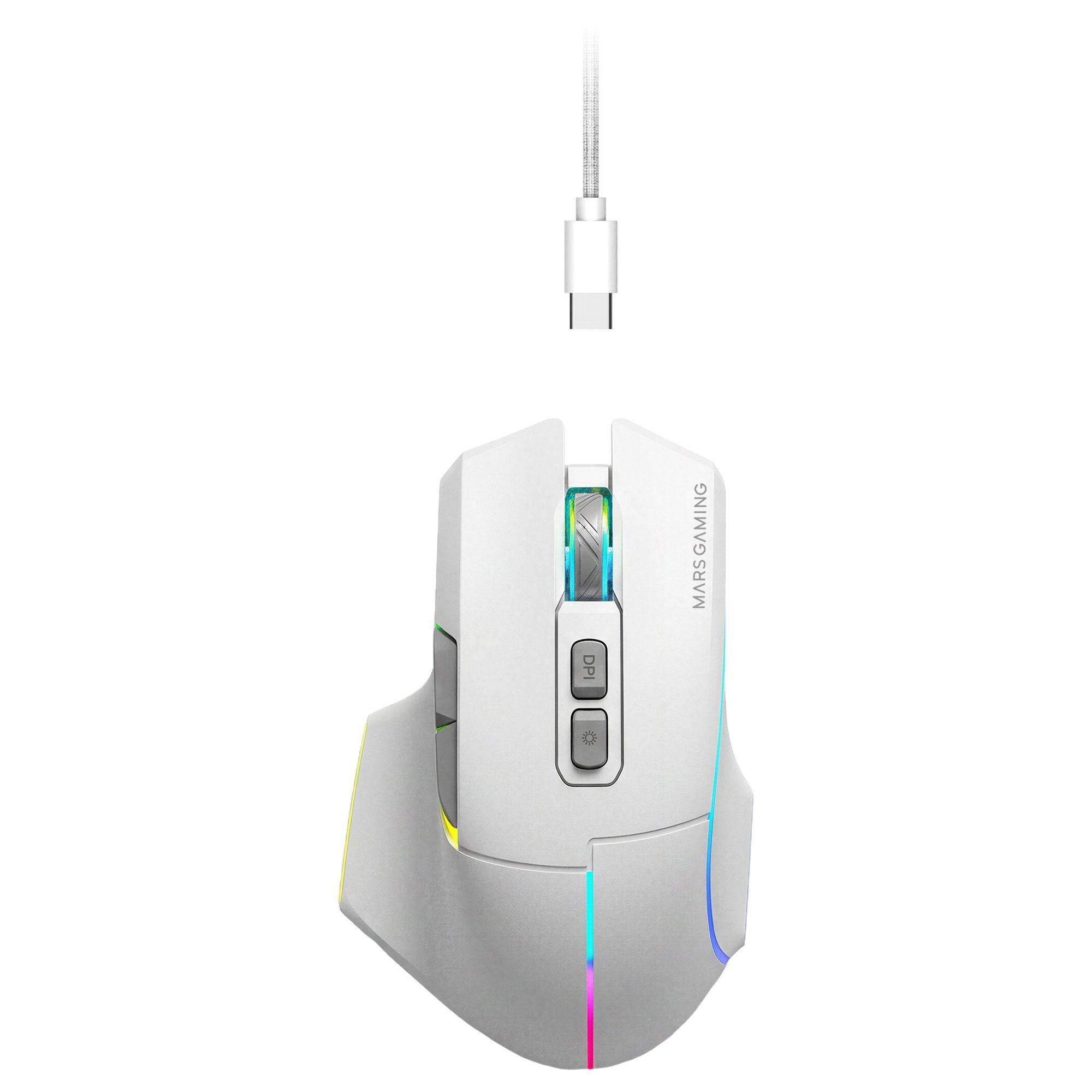 Rato Gaming MARS GAMING MMW-Vector (Mão direita - 12000 DPI - Ótico - Branco)