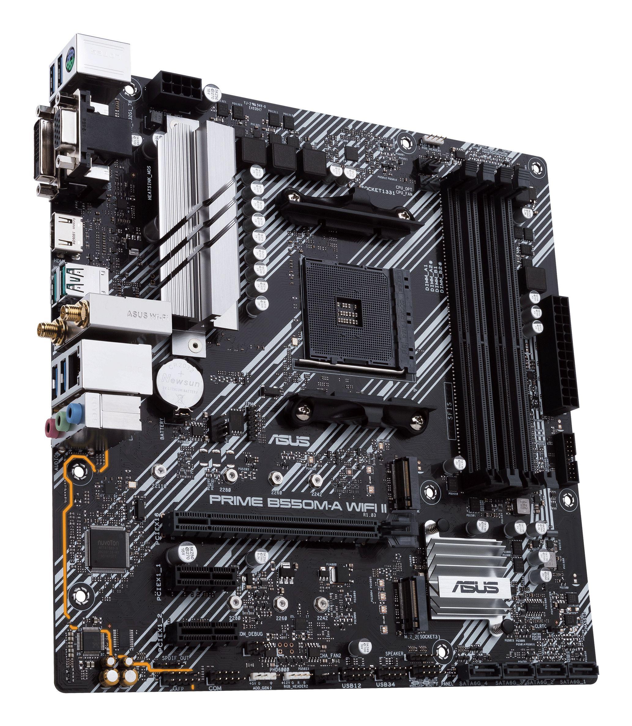 Motherboard ASUS PRIME B550M-A WIFI II (AM4 - micro-ATX - Duplo canal - Multicor) — miniatura 4