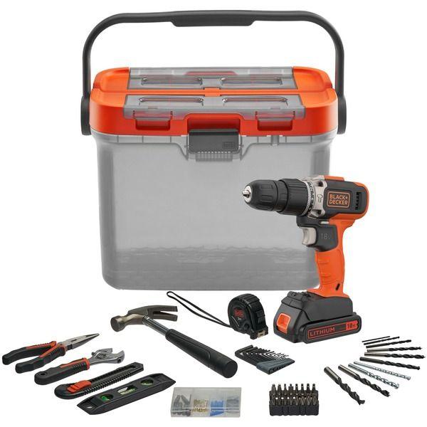 Berbequim com Percussão BLACK+DECKER BCKSB02-QW (18 V - Bateria - Li-ion - Laranja/Preto)
