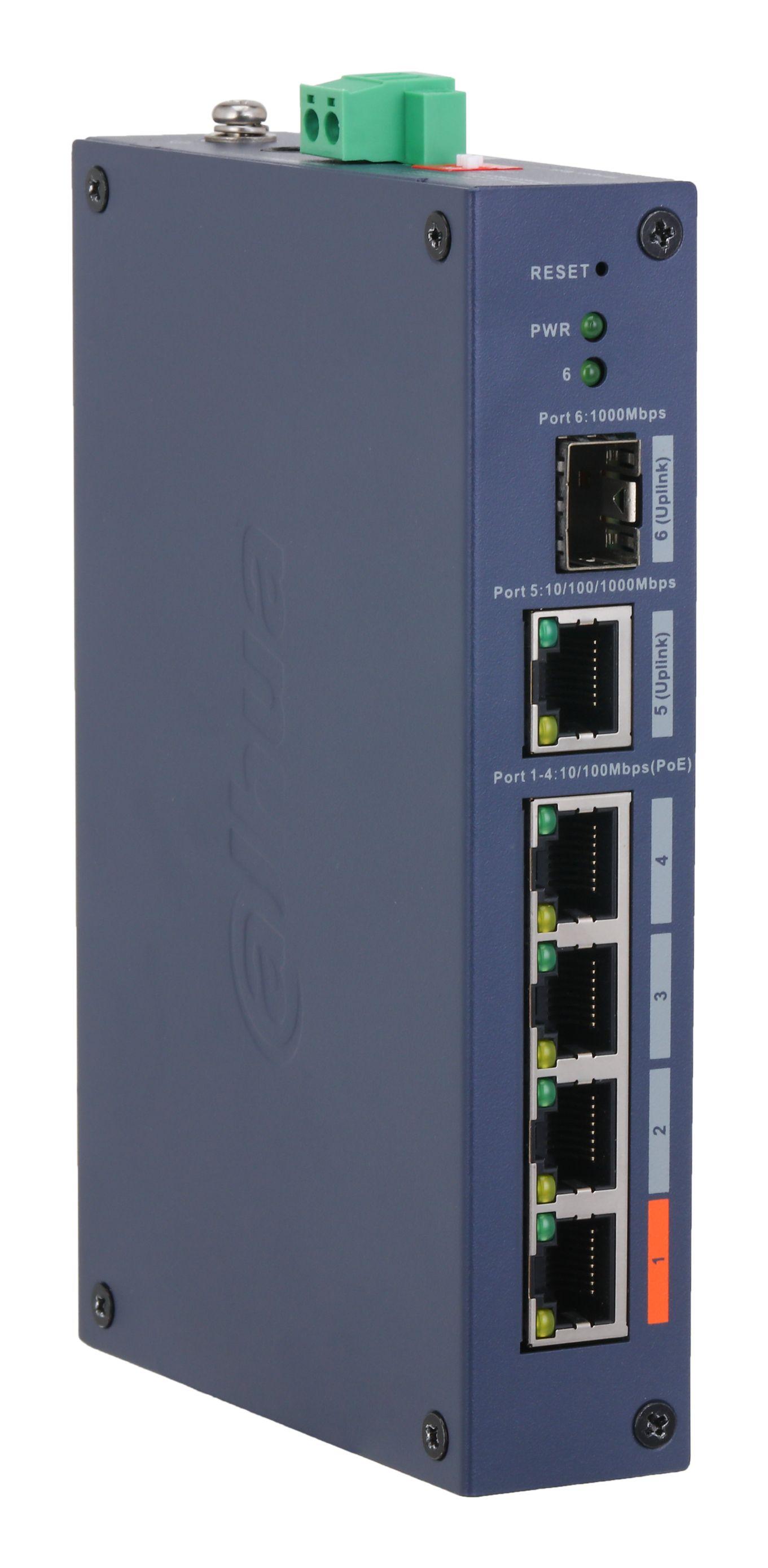 Switch Industrial DAHUA DH-CHS4106-4ET-60 (Fast Ethernet - 10/100 Mbps - 4 MB - Azul), miniatura 4