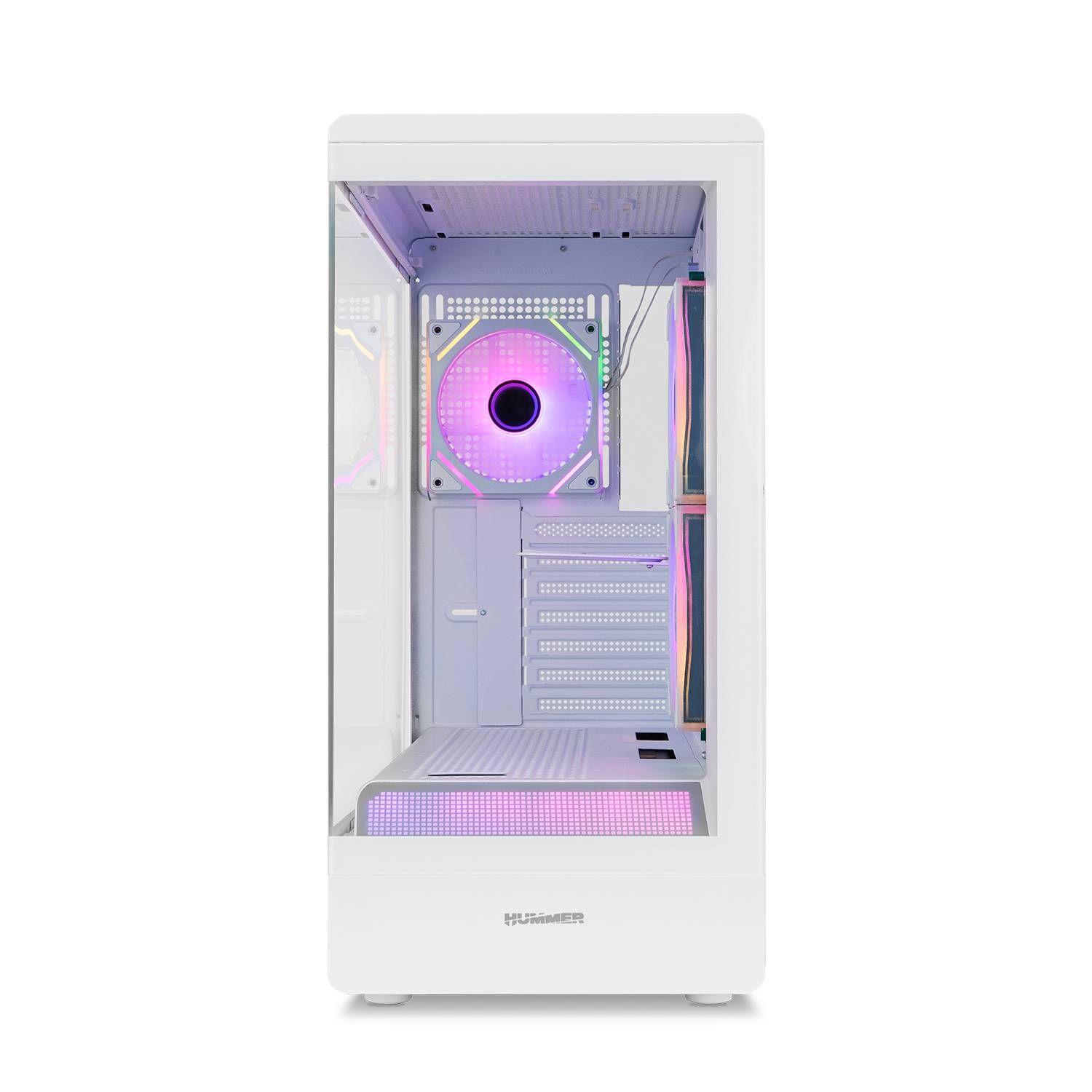 Caixa PC NOX Hummer Signal (ATX, Micro-ATX - Midi Tower - SPCC, vidro temperado - Branco) — miniatura 3