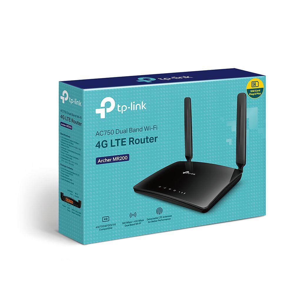 Router 4G TP-LINK Archer MR200 (Wi-Fi 5 - 433 Mbit/s - Dual-band - Preto) — miniatura 5