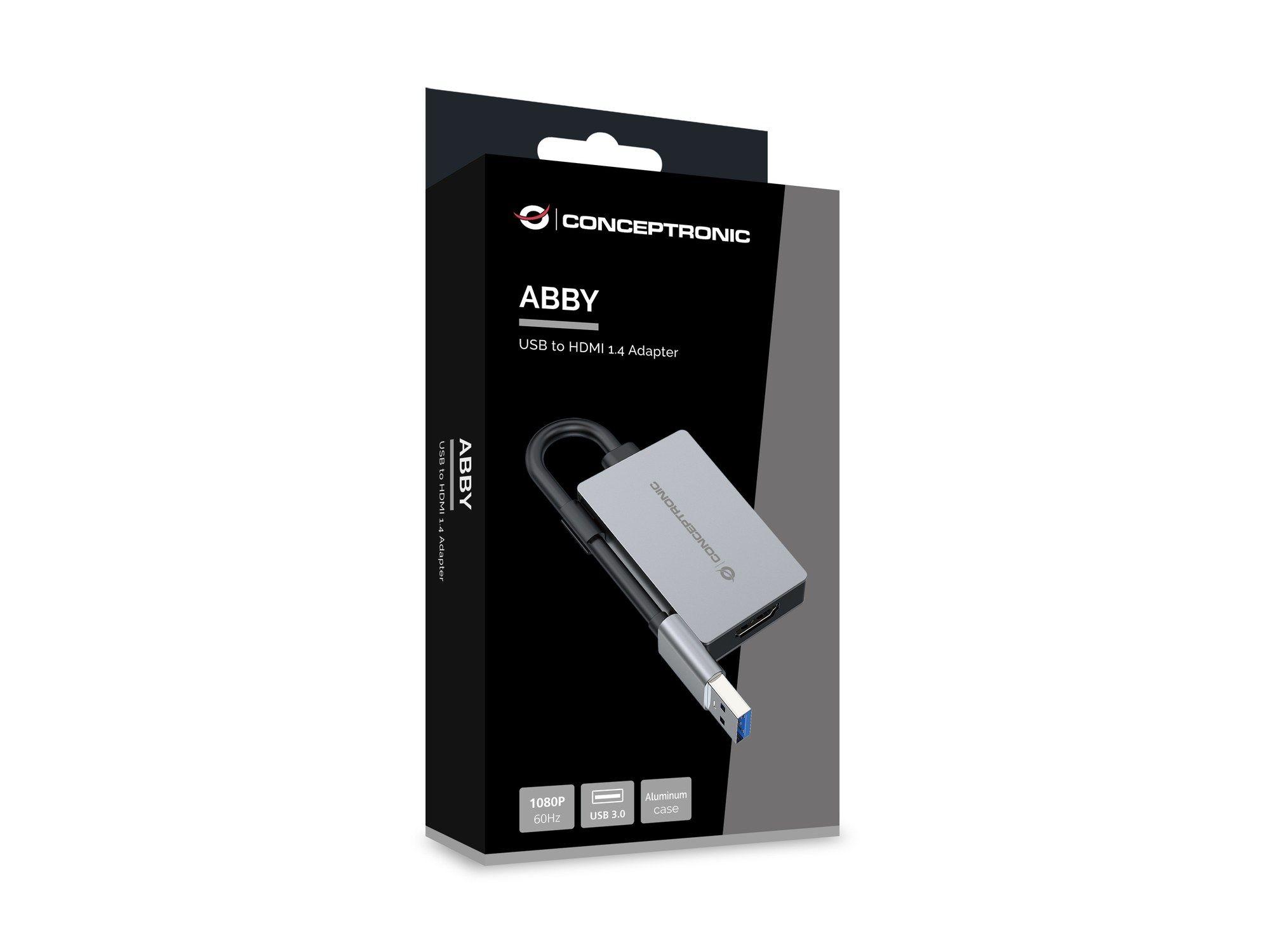 Adaptador USB-A para HDMI CONCEPTRONIC ABBY22G (0,16 m - USB Type-A - Windows 10, Windows 11 - Cinzento), miniatura 6
