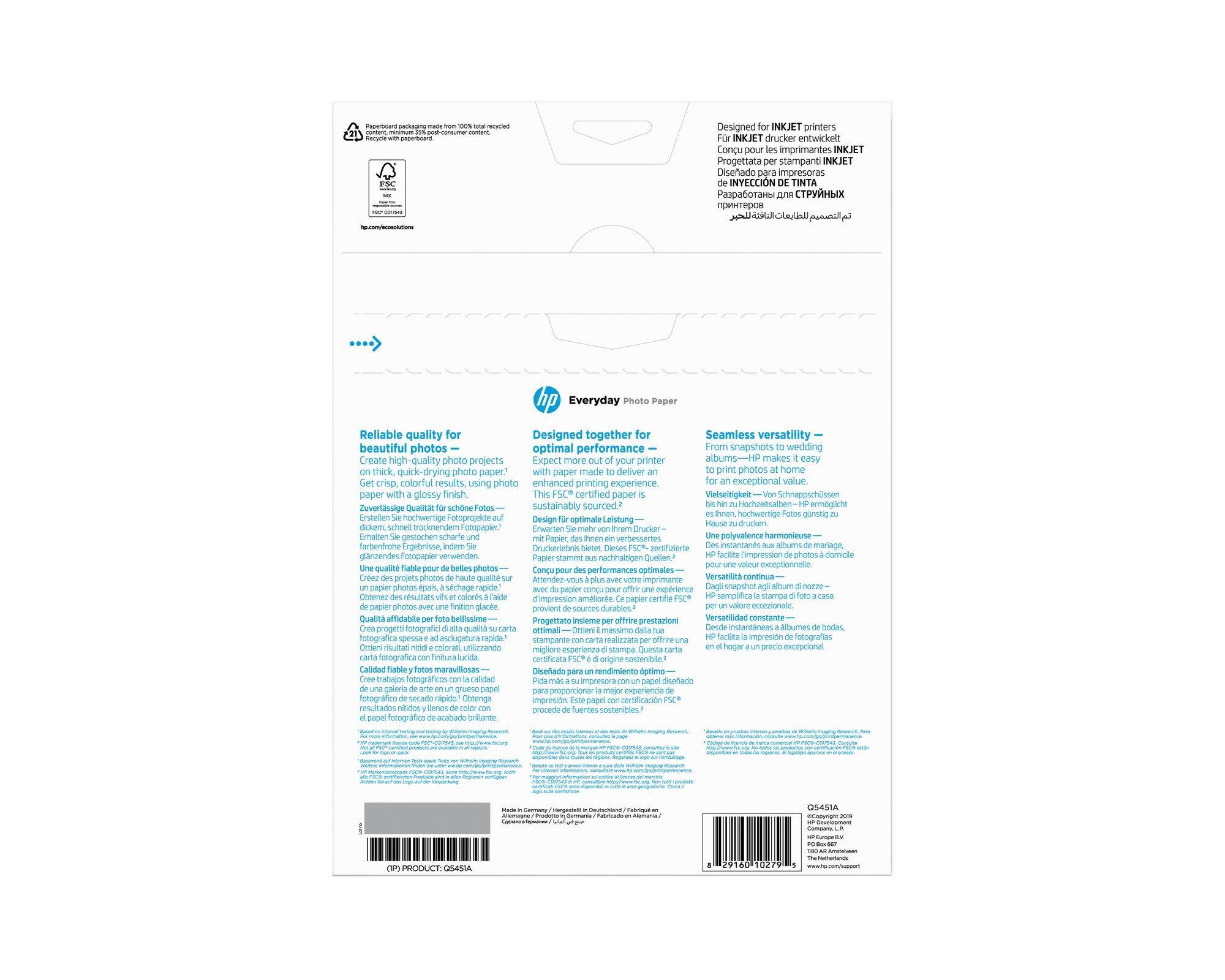 Papel Fotográfico HP Q5451A (A4 - 200 g/m² - 25 folhas - Brilho), miniatura 7