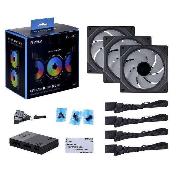 Ventoinha para Caixa de Computador LIAN LI UNI FAN SL-INF 120 (Preto), miniatura 5