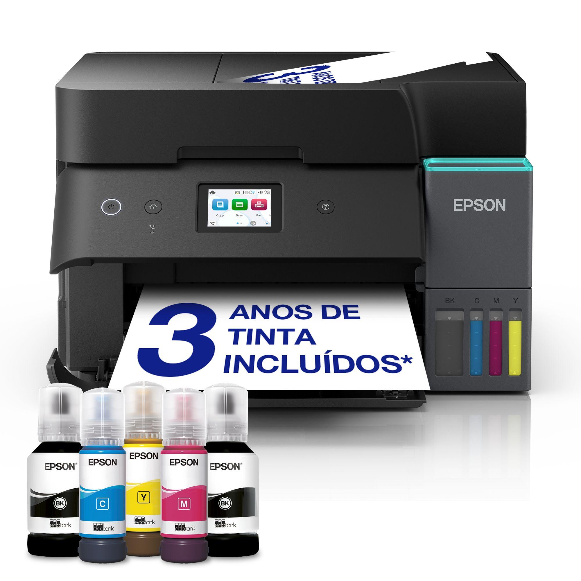 Impressora Multifuncional EPSON EcoTank ET-4955 (USB 2.0, RJ-45 e Wi-Fi - Preto)