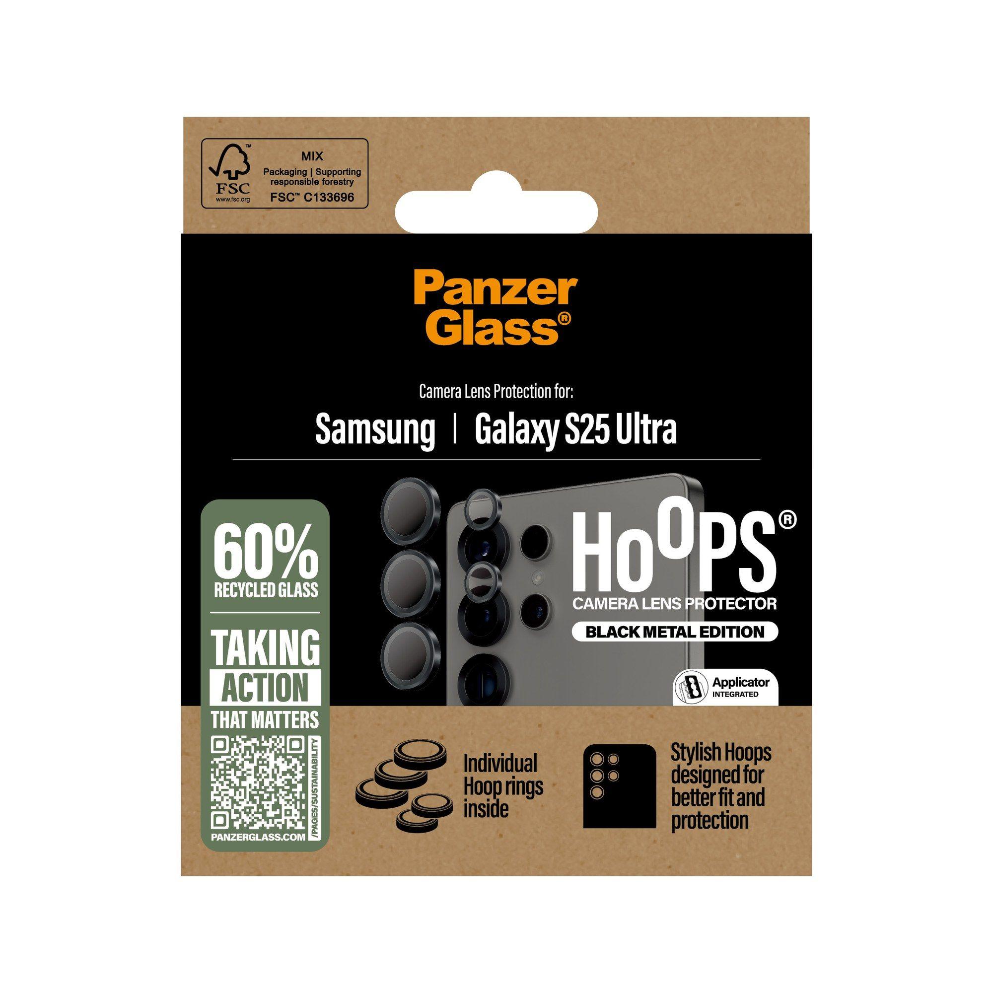 Protetor de Lentes de Câmara PANZERGLASS Hoops Galaxy S25 Ultra (Samsung Galaxy S25 Ultra - Samsung - Vidro temperado, Silicone - Preto) — miniatura 3