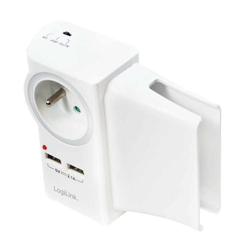Adaptador de Tomada com Carregador USB LOGILINK PA0166 (Branco), miniatura 5