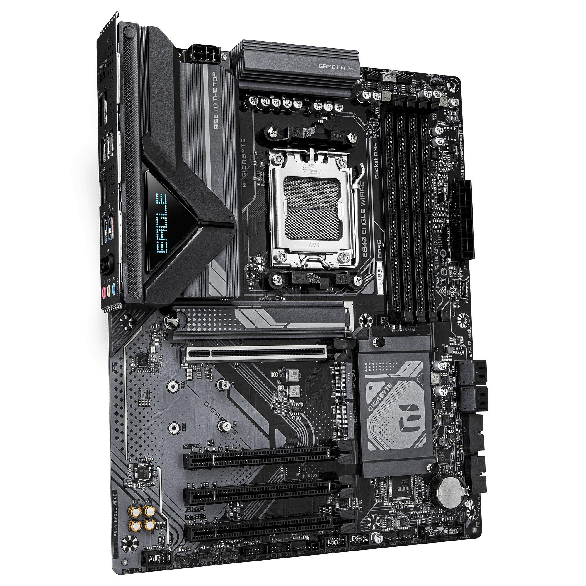 Motherboard GIGABYTE B840 EAGLE WIFI6E (AM5 - ATX - Duplo canal - Castanho escuro) — miniatura 3