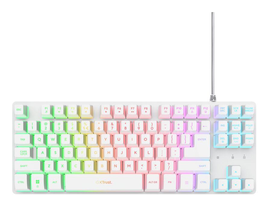 Teclado TRUST GXT 833W Thado (Espanhol - Interruptor de chave mecânico - USB - Branco) — miniatura 2