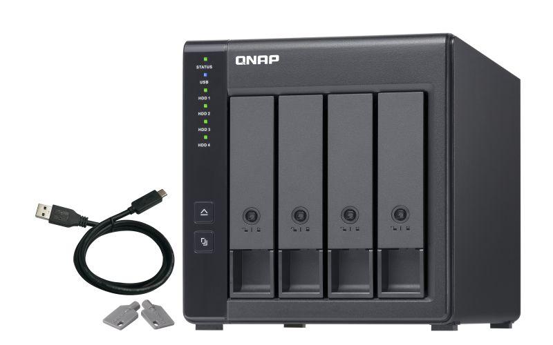 NAS QNAP TR-004 (Serial ATA II, Serial ATA III - 4 baias - Preto)