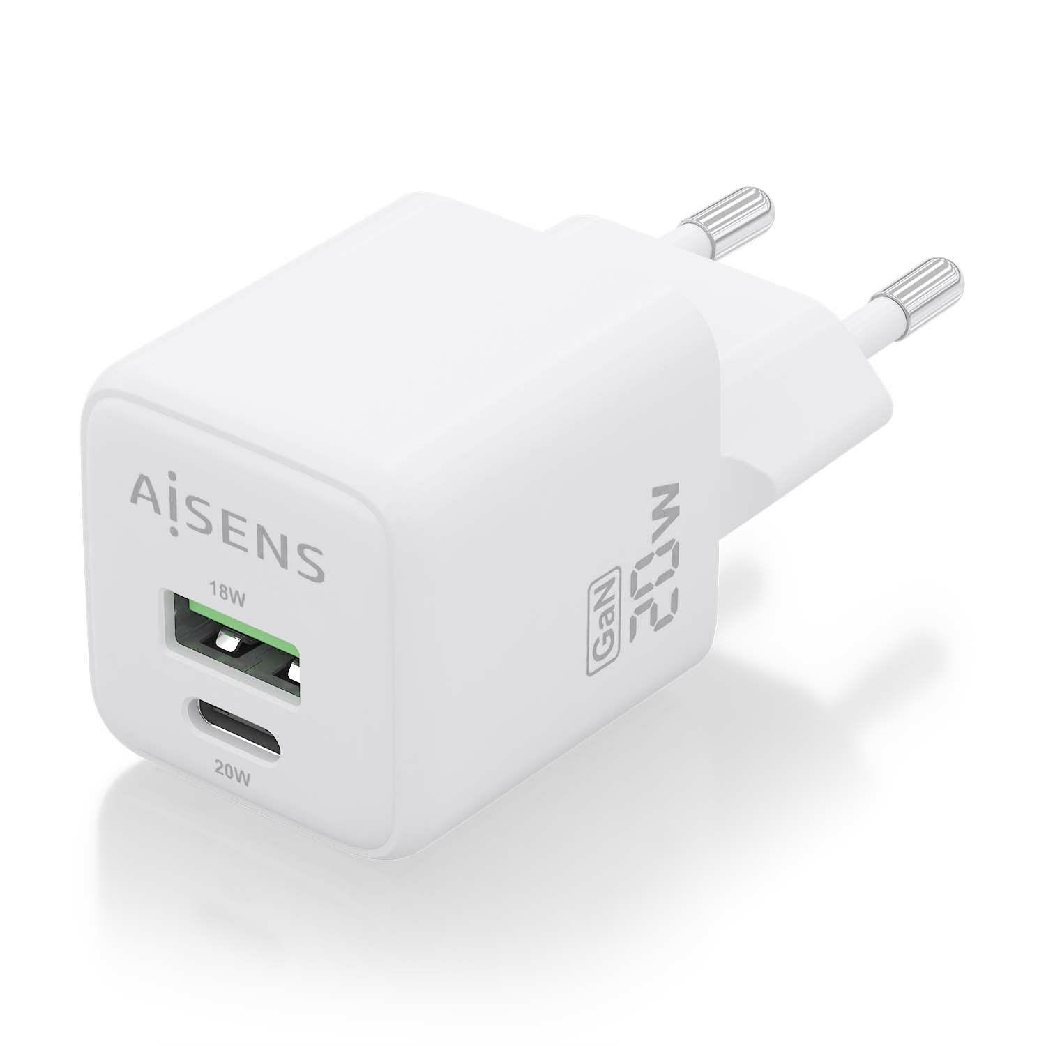Carregador de Parede AISENS ASCH-20W2P010-W (20 W - Branco), miniatura 2