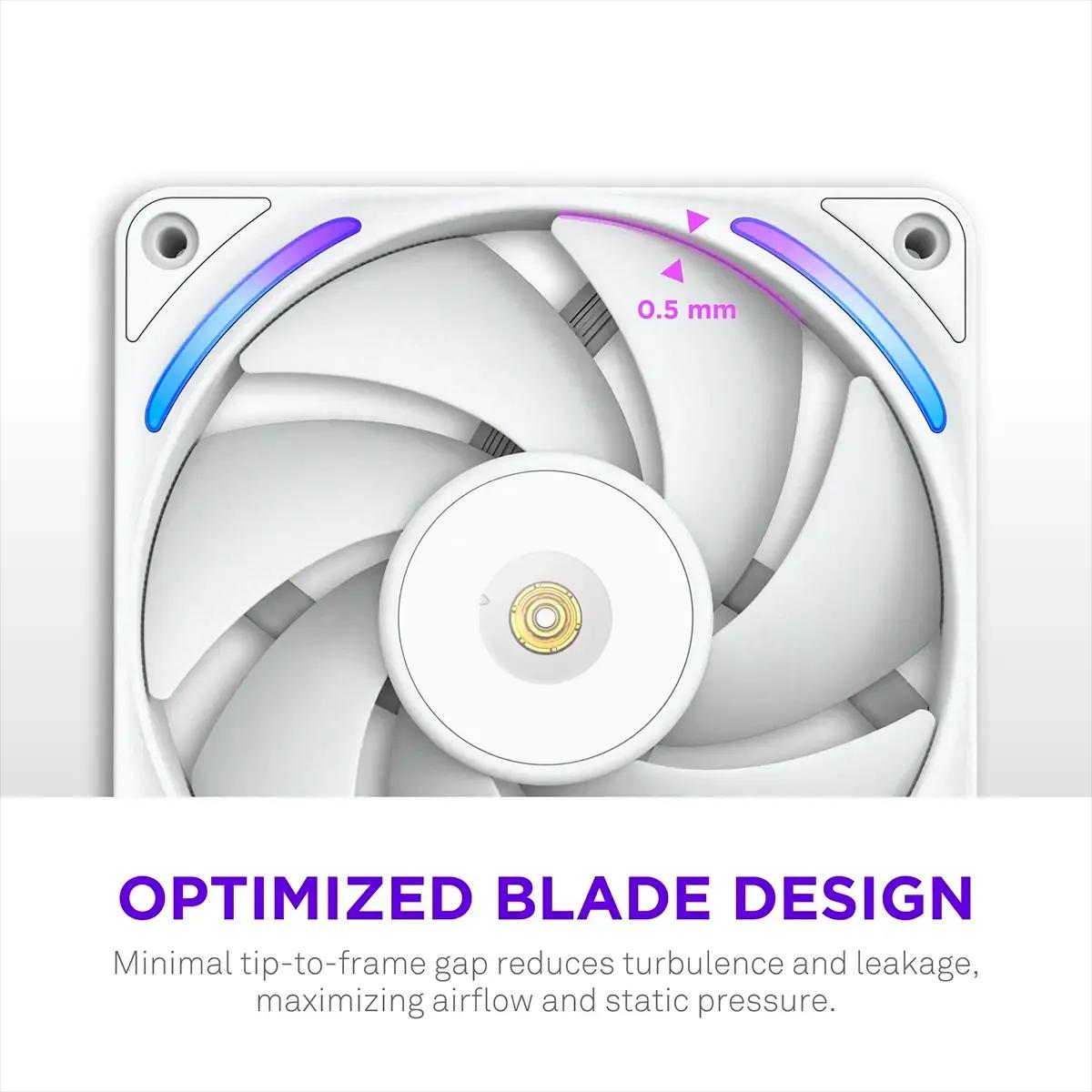 Ventoinha NZXT F240X Performance RGB Single-Frame (RGB multicolor - 15,2 W - Branco) — miniatura 5