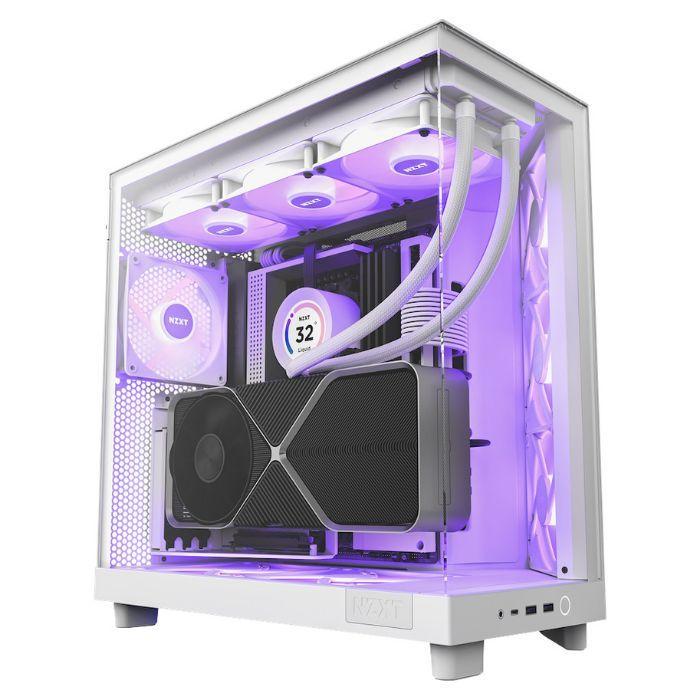 Caixa PC NZXT H6 Flow RGB (ATX, micro ATX, Mini-ITX - ATX, SFX, SFX-L - Midi Tower - Branco) — miniatura 4