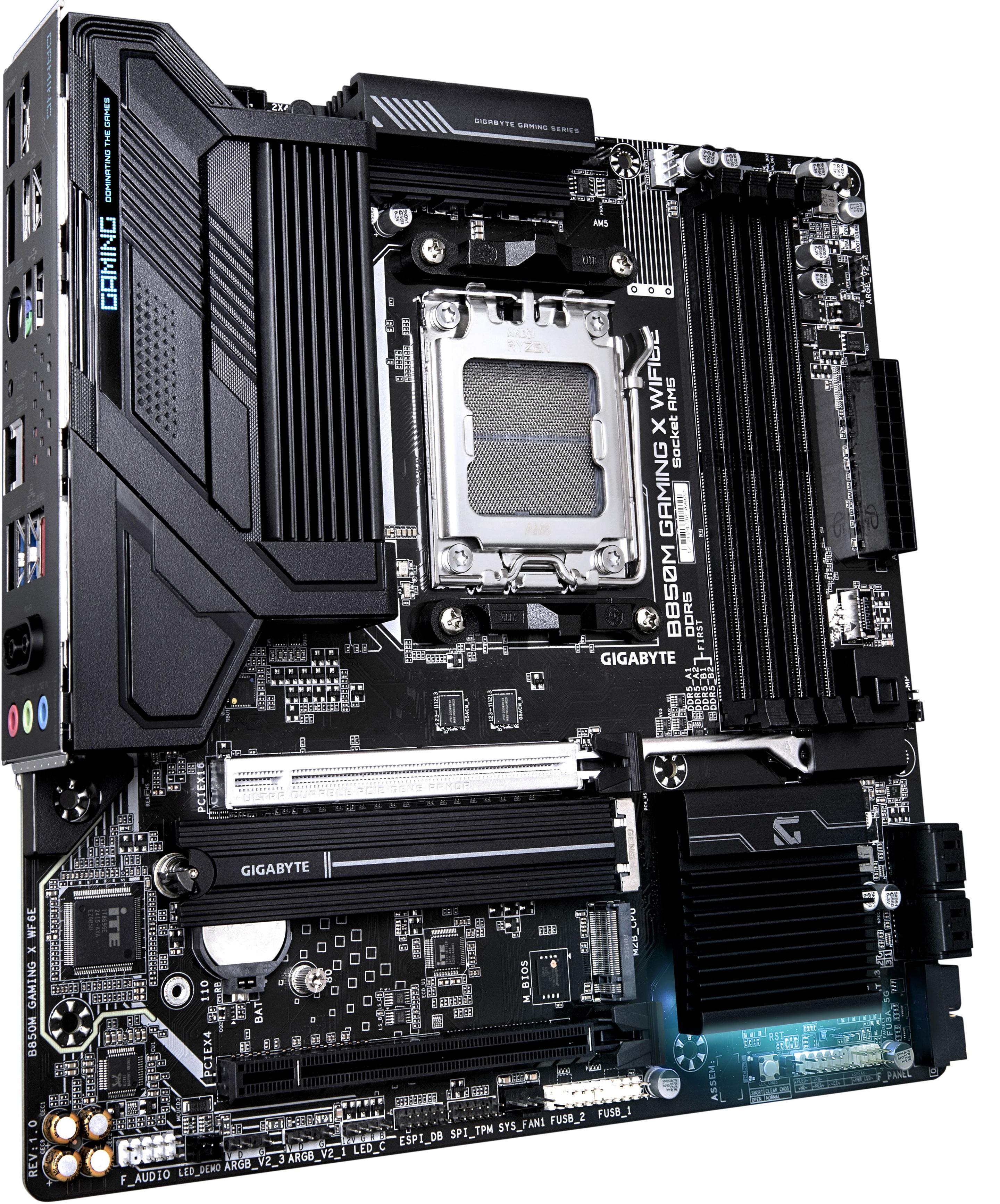 Motherboard GIGABYTE B850M GAMING X WIFI6E (AM5 - micro ATX - Duplo canal - Castanho), miniatura 3