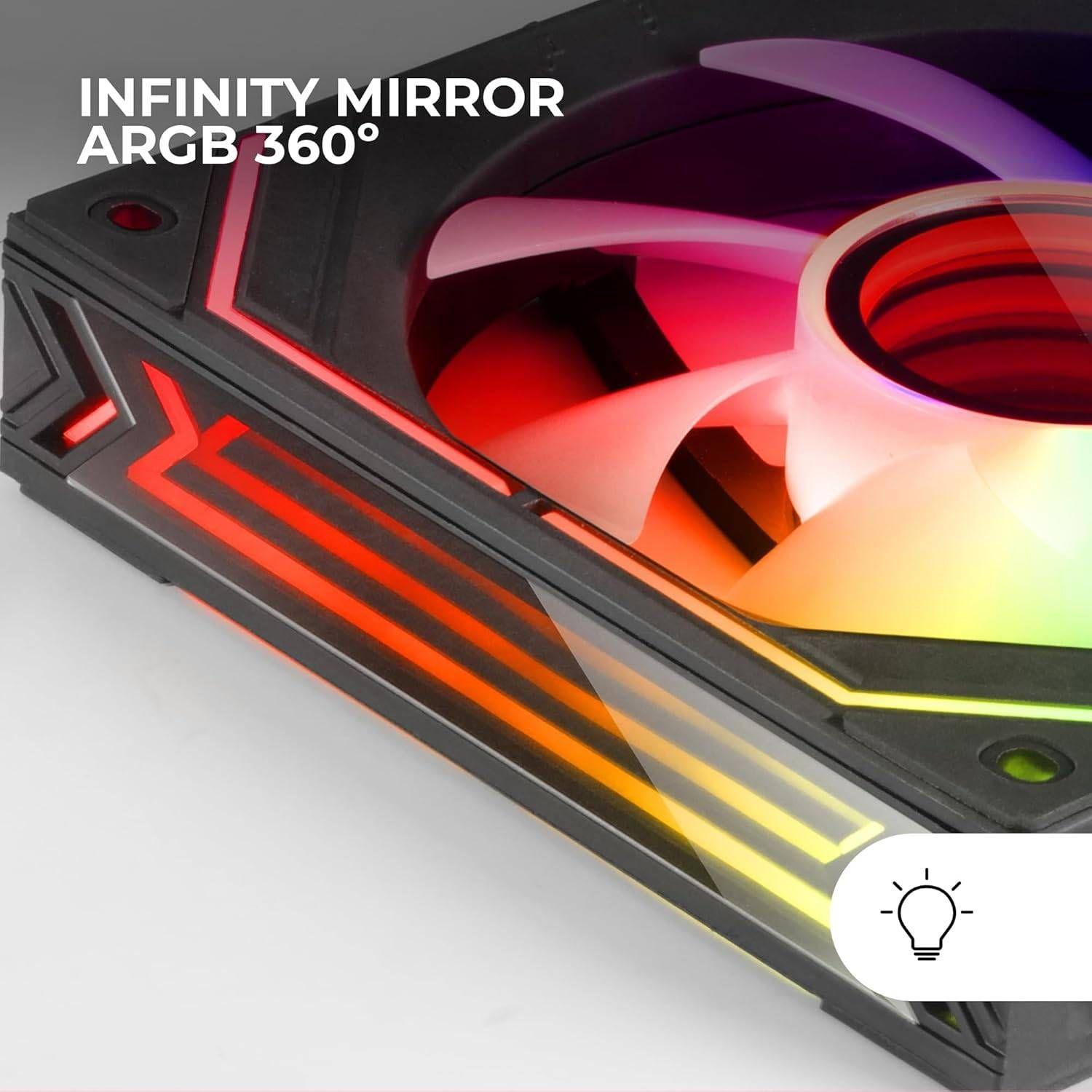 Ventoinha para Caixa de PC MARS GAMING MF-LINKFINITY (LED ARGB - Preto), miniatura 5