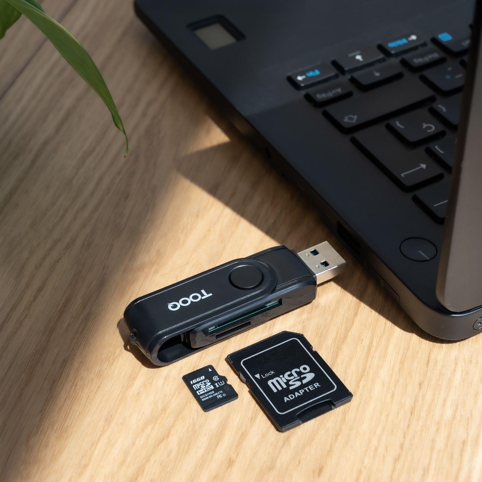 Leitor de Cartões TOOQ TQR-3003B (USB-C 2.0, USB-A 3.0 - MicroSD - Preto), miniatura 4
