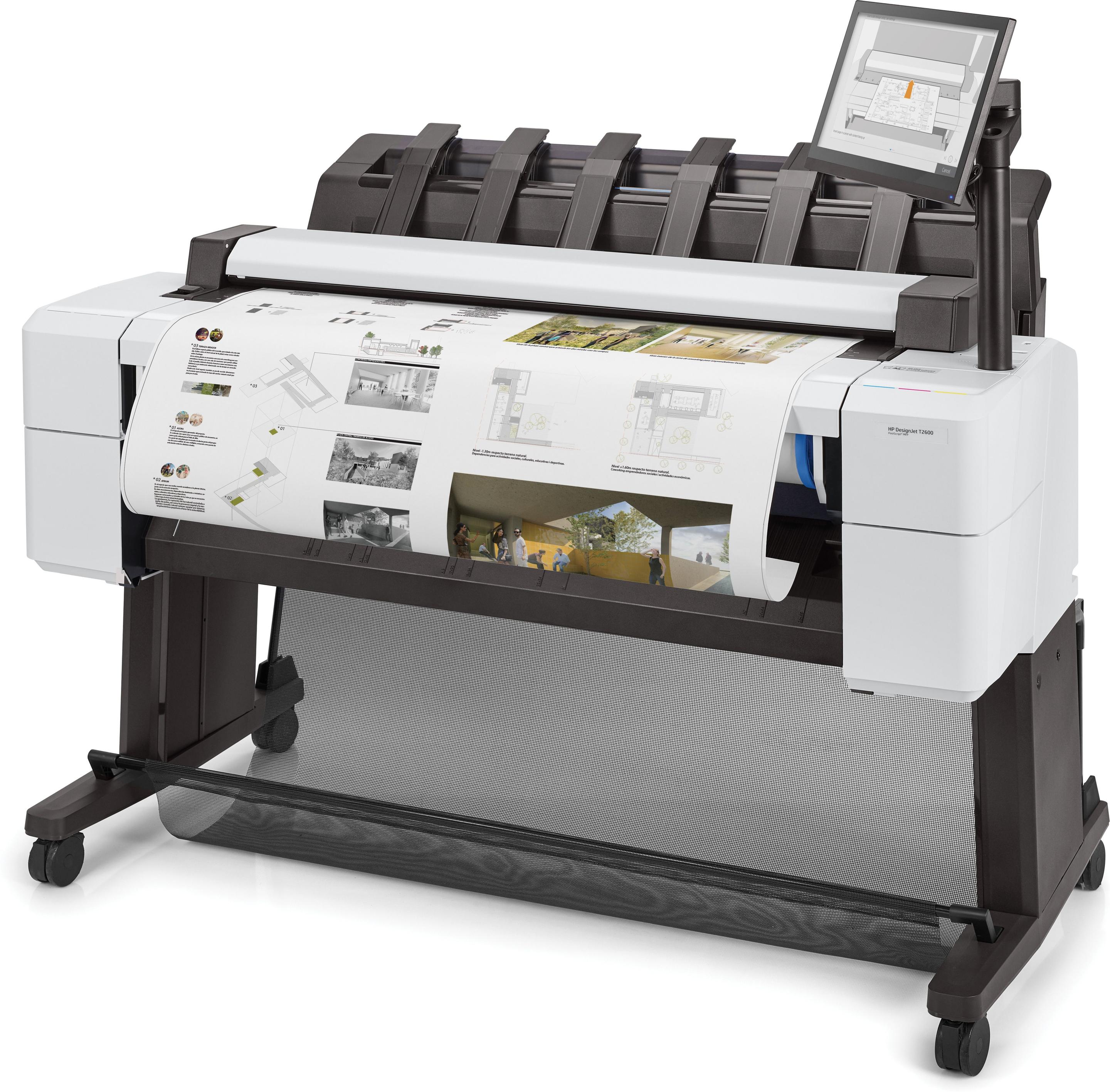 Impressora Multifuncional de Grande Formato HP DesignJet T2600PS 36" (Com Fios - Gigabit Ethernet - Branco) — miniatura 2