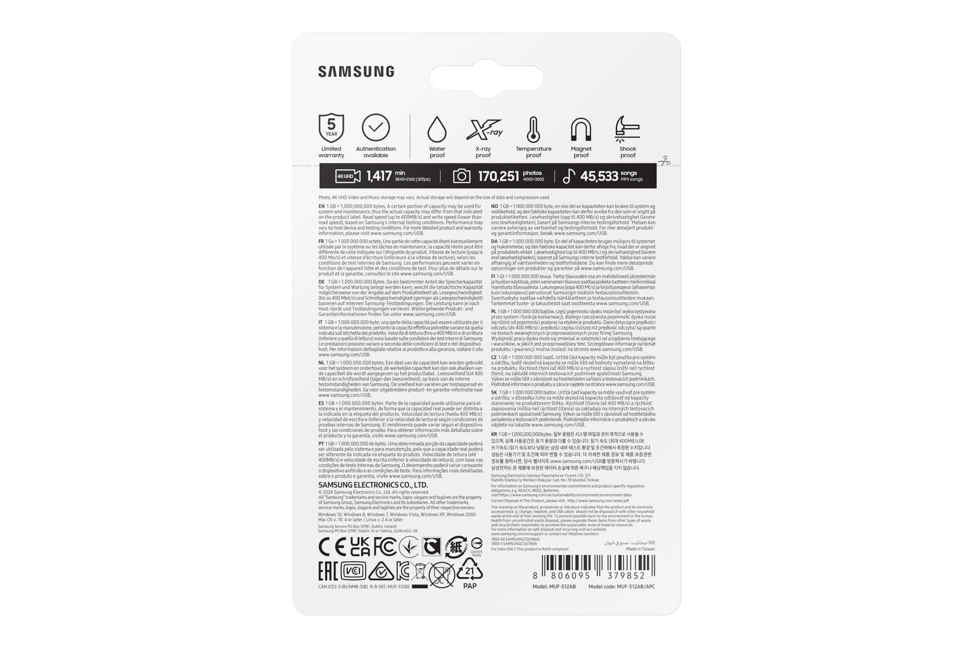 Pen USB SAMSUNG Fit Plus MUF-512AB (512 GB - Sem tampa - USB Type-A - Preto e Aço Inoxidável), miniatura 7