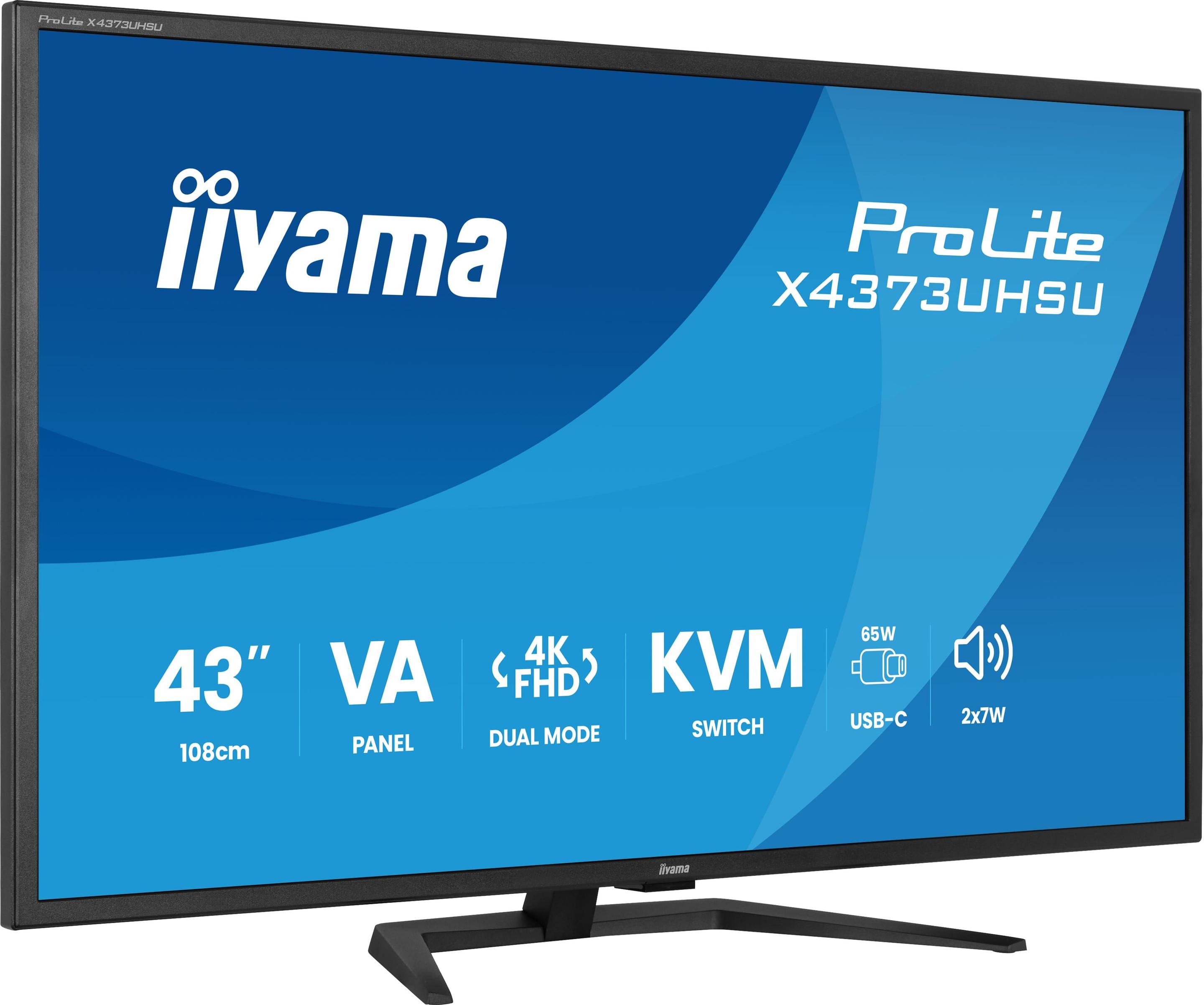 Monitor IIYAMA ProLite X4373UHSU-B2 (42,5" - VA - 60 Hz - Preto), miniatura 2