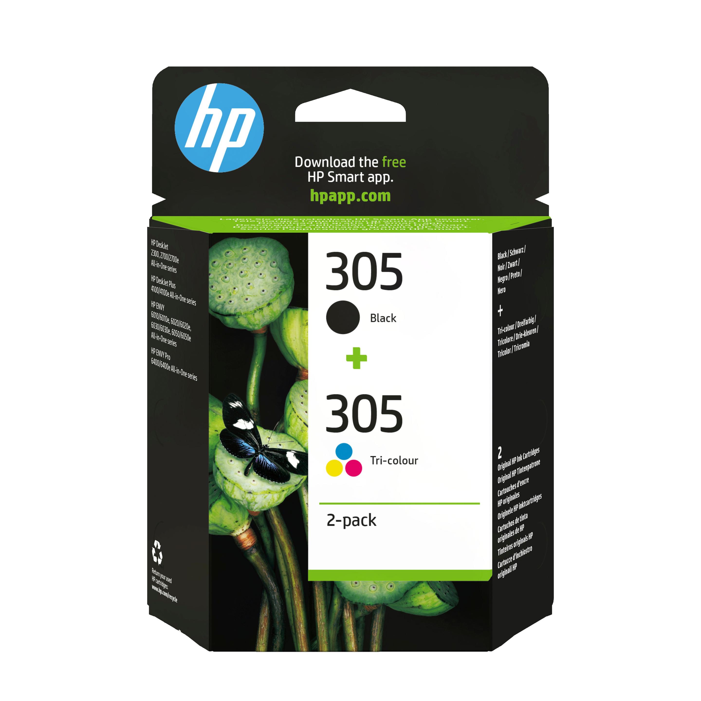 Pack de Tinteiros HP 305 (120 páginas - Preto e Tricolor)
