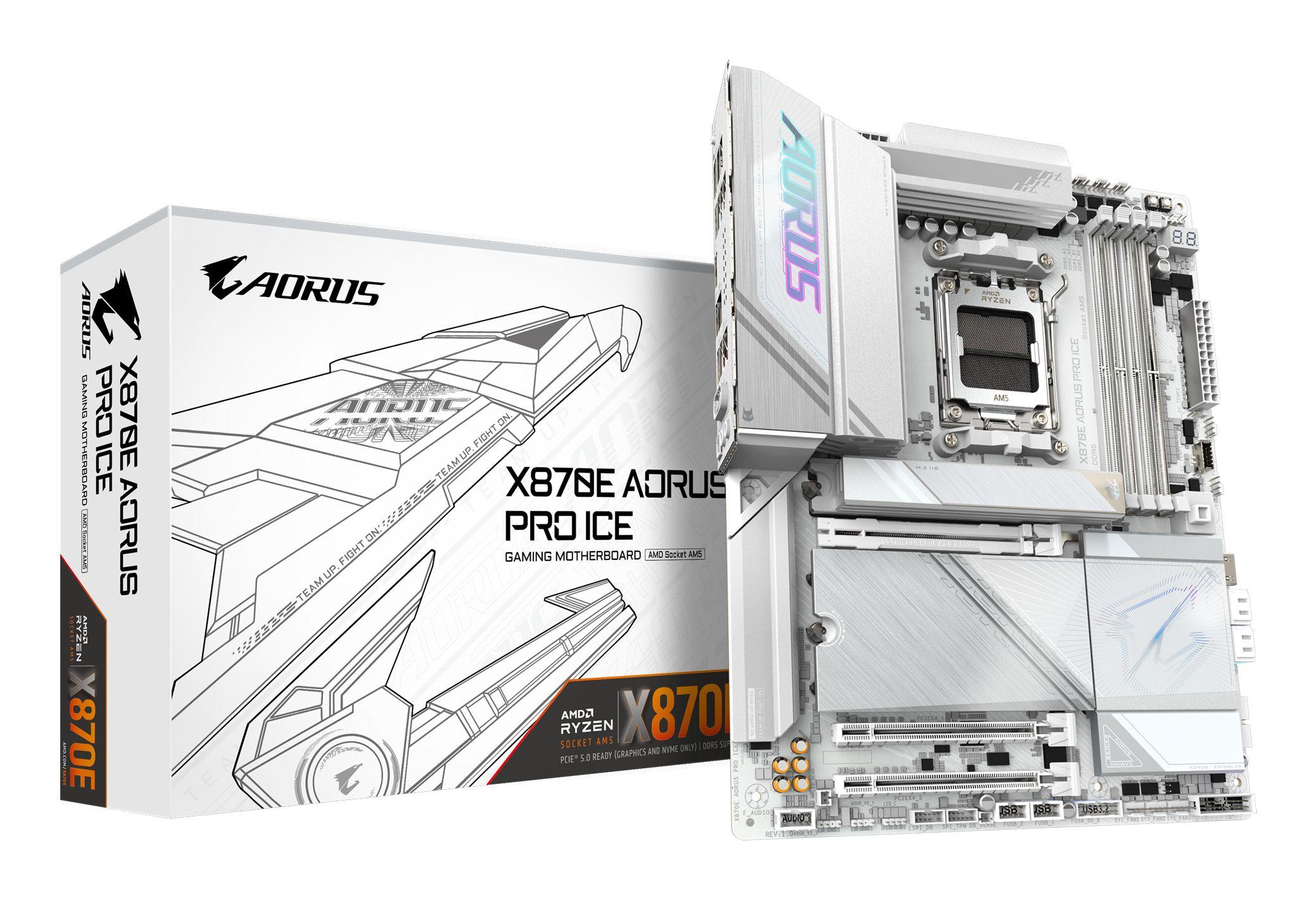 Motherboard GIGABYTE X870E AORUS PRO ICE (AM5 - ATX - AMD X870E - Branco)