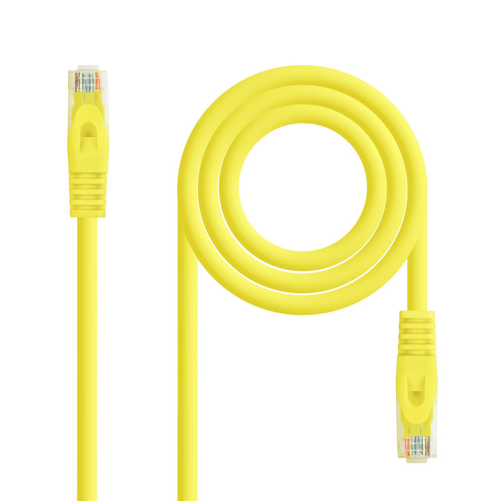 Cabo de Rede RJ45 NANOCABLE 10.20.1801-Y (1 m - Cat6A - RJ-45 Macho - Amarelo)
