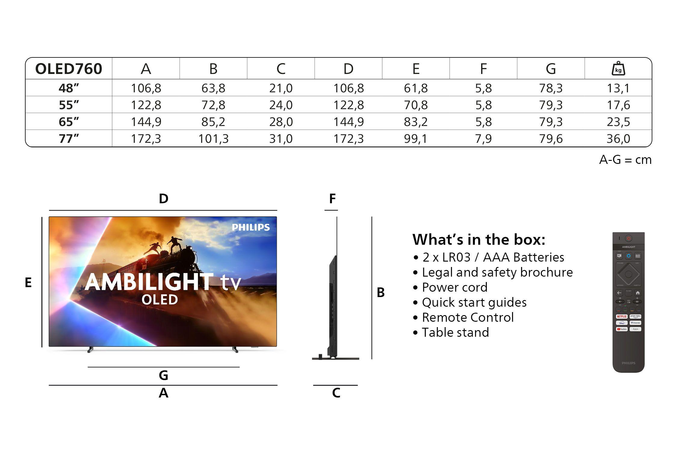 Televisão PHILIPS TV 77OLED760/12 (77" - OLED - 4K Ultra HD - Preto) — miniatura 3