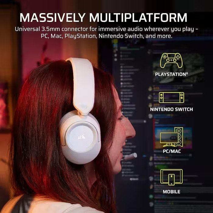 Headset Gaming CORSAIR HS35 v3 (Binaural - Com fios - Circum-aural - Branco) — miniatura 5