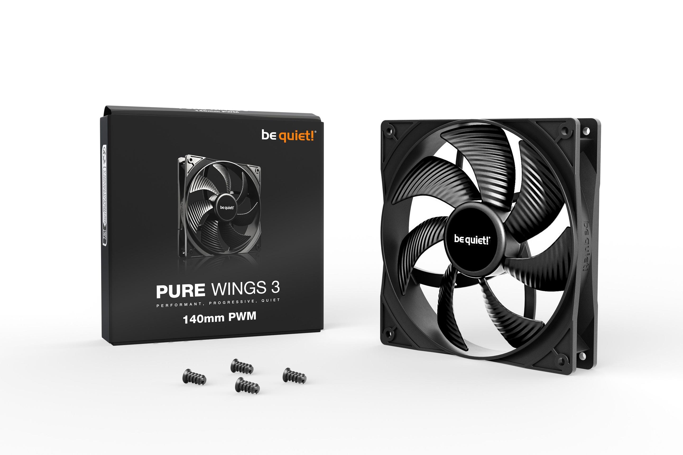 Ventoinha para Caixa de PC BE QUIET! Pure Wings 3 140mm PWM (Preto) — miniatura 3