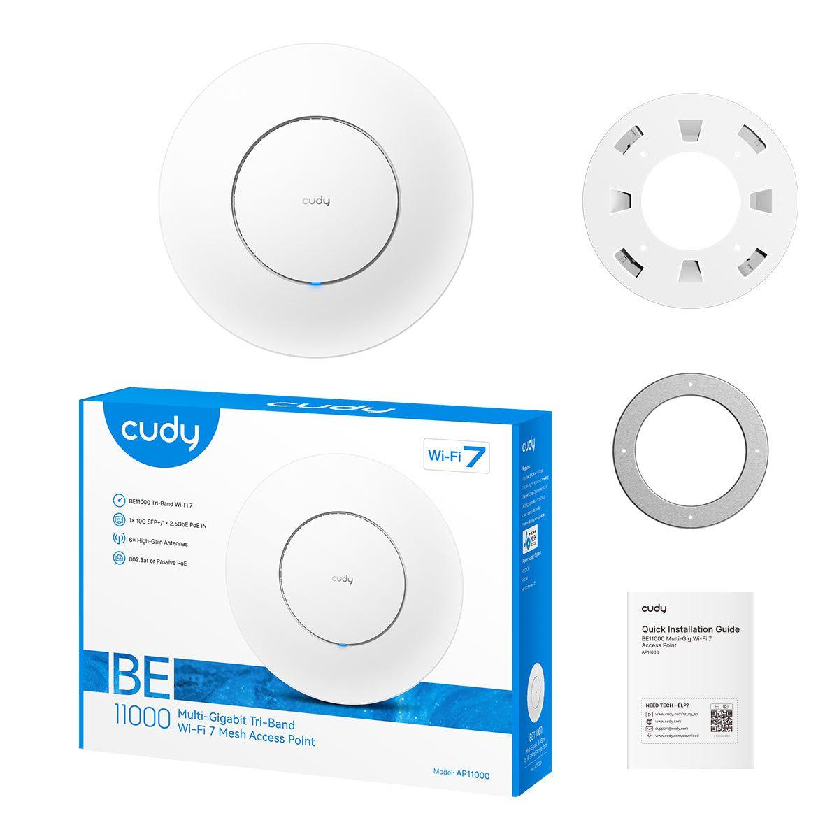 Ponto de Acesso CUDY AP11000 (10777 Mbit/s - 2,4 GHz, 5 GHz e 6 GHz - SFP+, Ethernet LAN RJ-45 - Branco), miniatura 5
