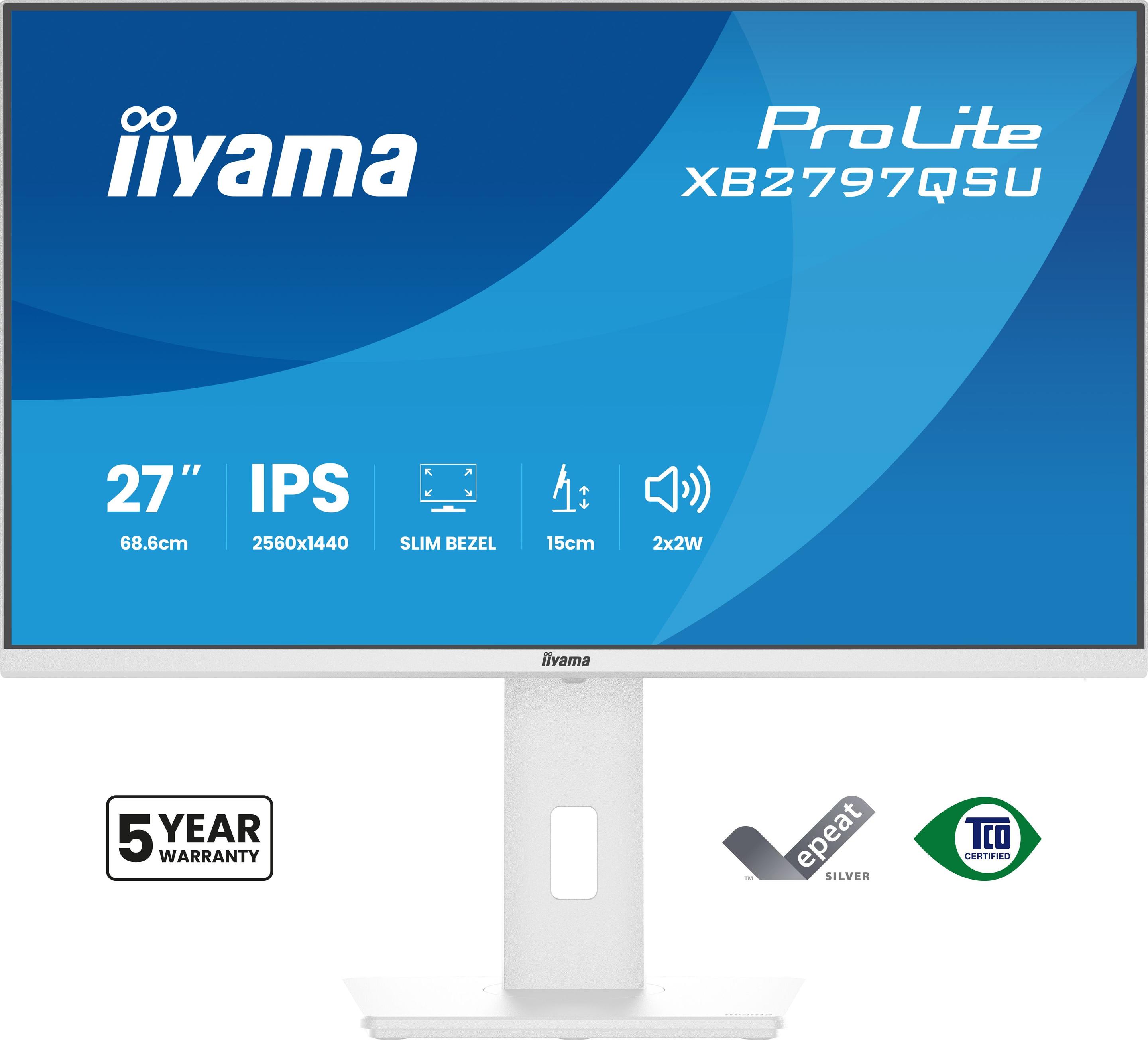 Monitor IIYAMA ProLite XB2797QSU-W1 (27" - IPS - 75 Hz - Branco) — miniatura 2