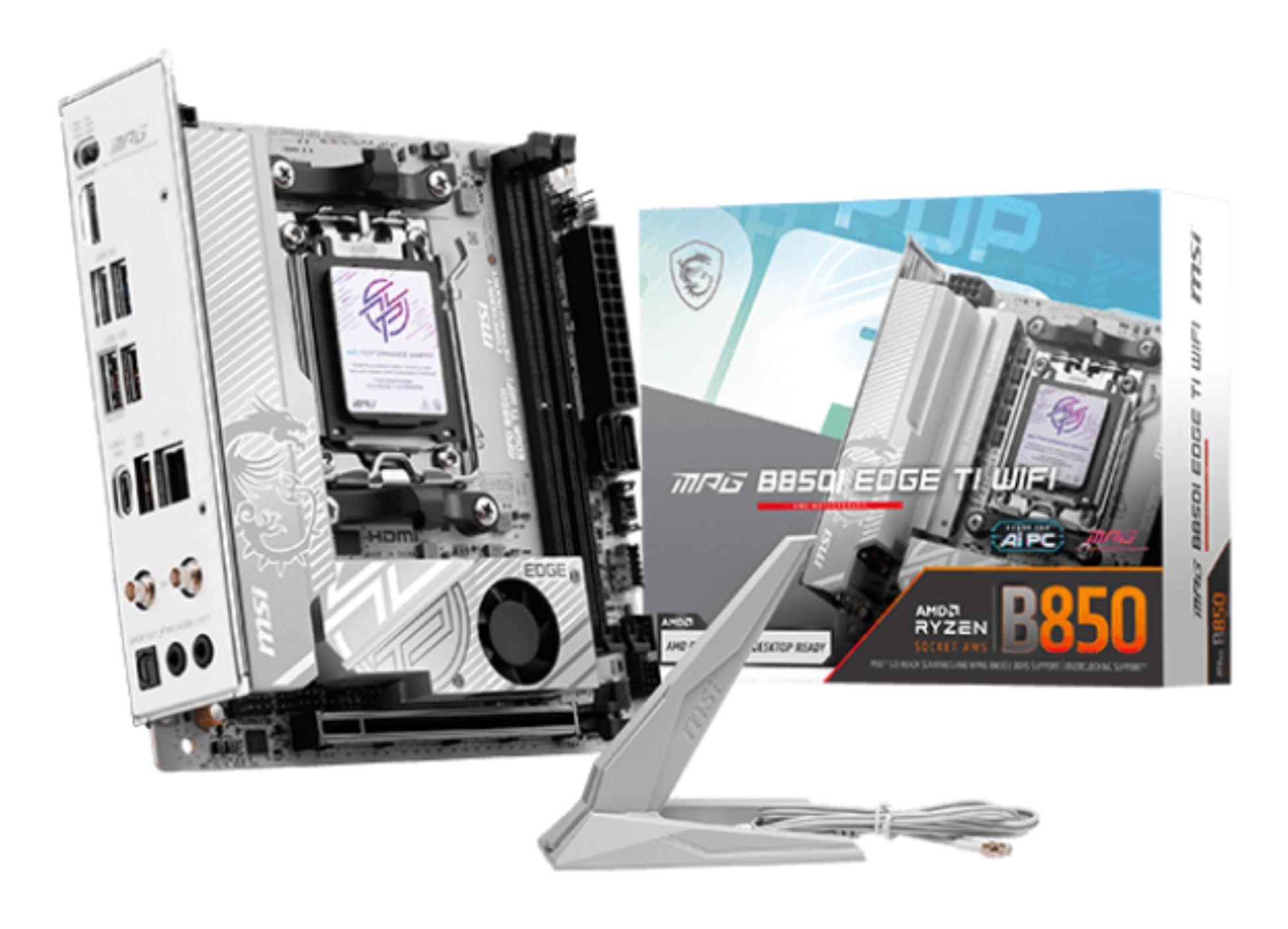 Motherboard MSI MPG B850I EDGE TI WIFI (AM5 - Mini-ITX - Duplo canal - Cinzento)