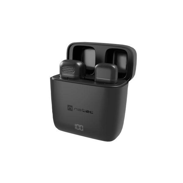 Microfone de Lapela Sem Fios NATEC Hopper NMI-2255 (Sem fios - 20-20000 Hz - 48 kHz - Preto) — miniatura 2