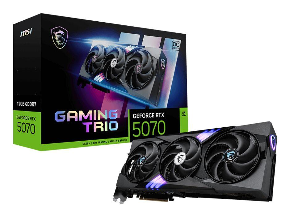 Placa Gráfica MSI GeForce RTX 5070 12G GAMING TRIO OC PLUS (GeForce RTX 5070 - 12 GB - GDDR7 - Preto)