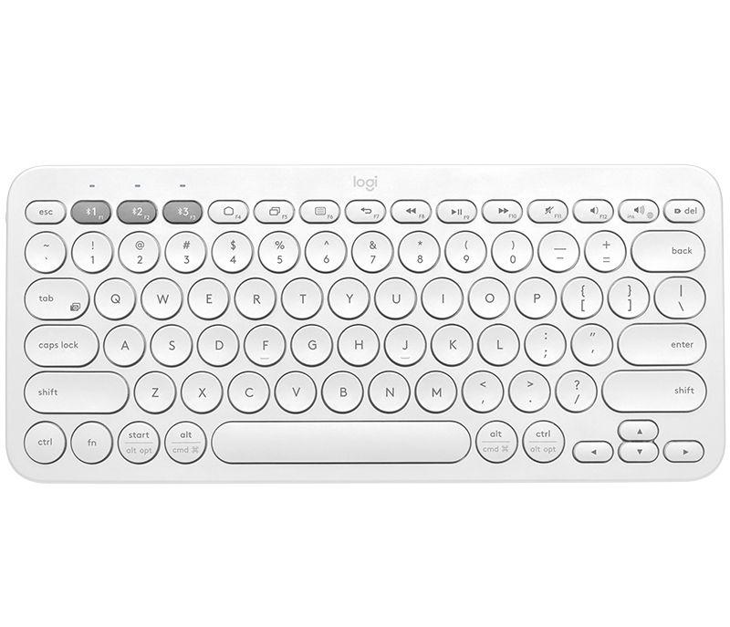 Teclado LOGITECH K380 Multi-Device (Alemão - Mini - Bluetooth - Branco)