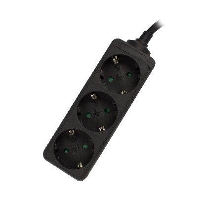 Régua de Tomadas EWENT EW3959 (1,5 m - Tipo F - 3 x Schuko - Preto)