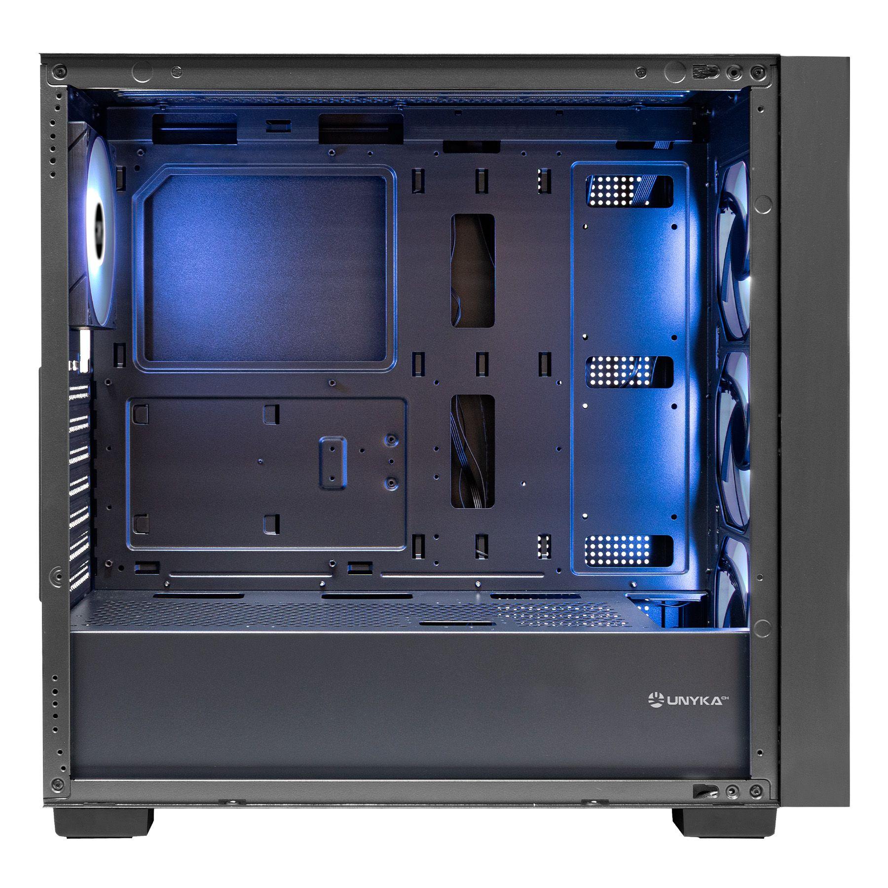 Caixa PC UNYKACH Revelat Mesh Black (ATX, Micro ATX - Midi Tower - ARGB multicolor - Preto) — miniatura 3