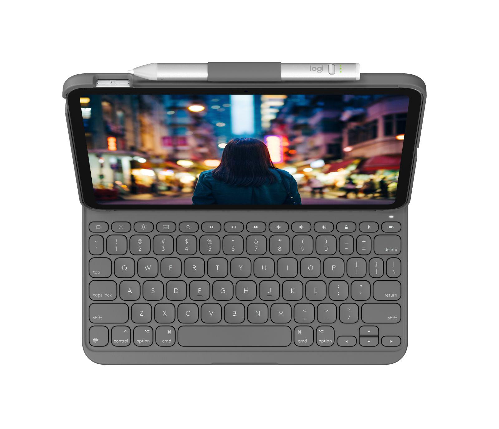 Teclado LOGITECH Slim Folio iPad 10.ª Geração (Estados Unidos - Bluetooth - Sem fios - Cinzento) — miniatura 3