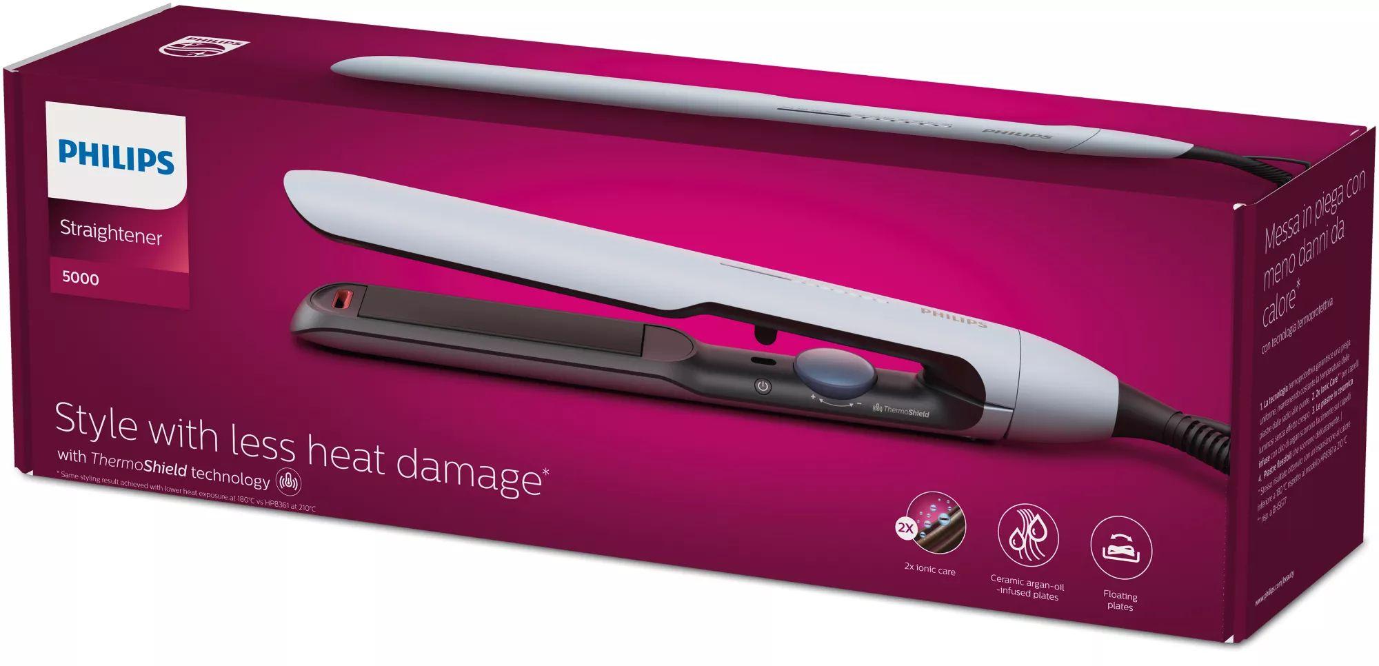 Alisador de Cabelo PHILIPS Series 5000 BHS520/00 (Cerâmica - 25 x 105 mm - Preto e Branco) — miniatura 2