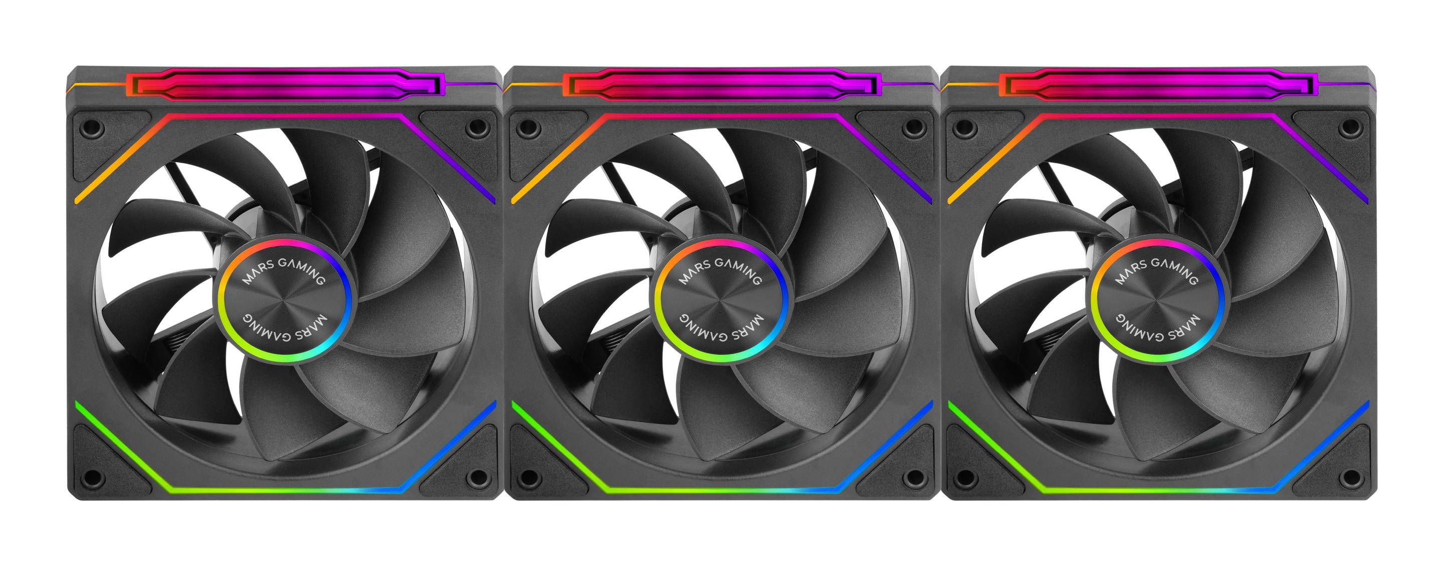 Kit de 3 Ventoinhas MARS GAMING MF-LINKFINITYKIT2R (Preto)