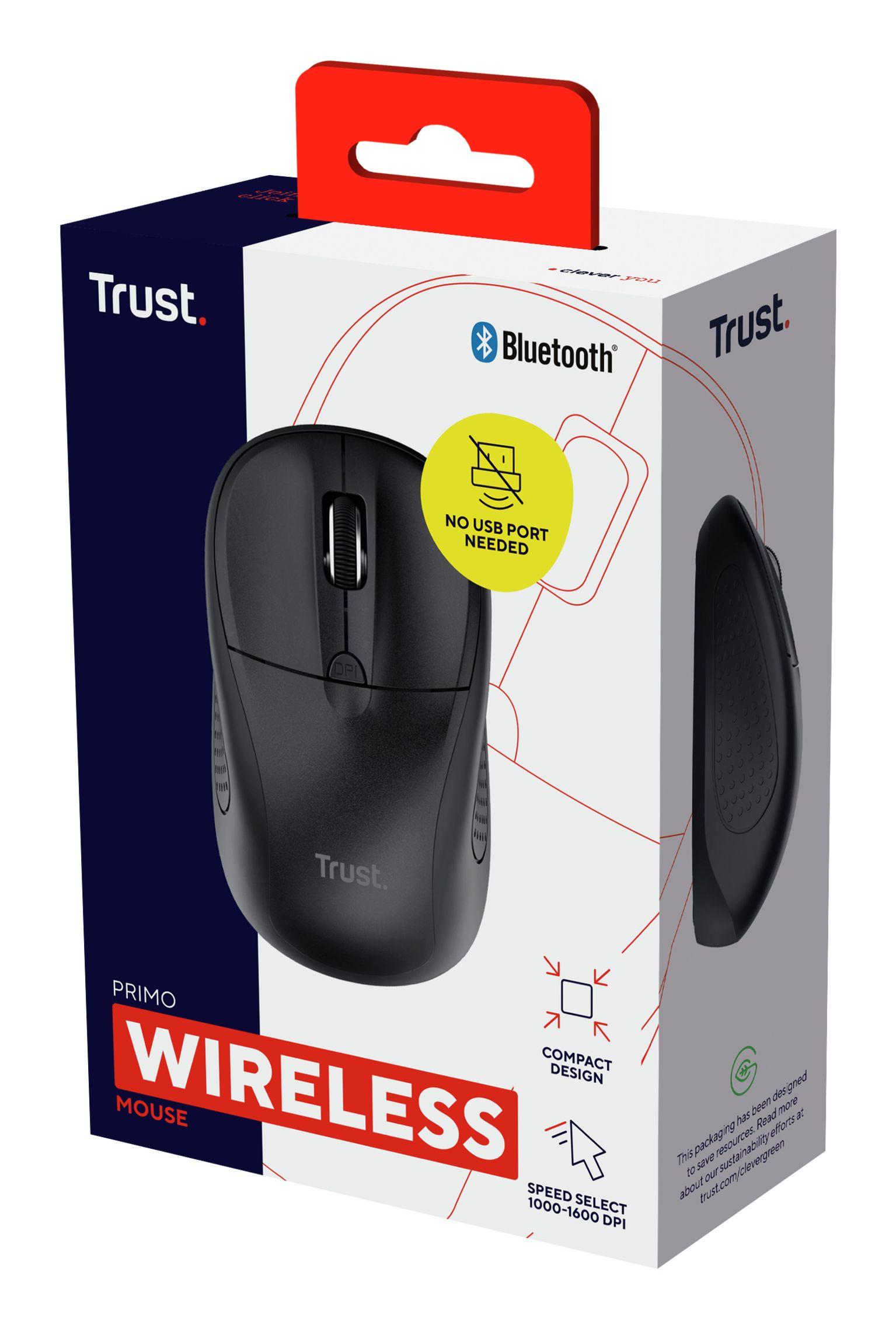 Rato TRUST Primo BT (Ambidestro - 1600 DPI - Ótico - Preto) — miniatura 6