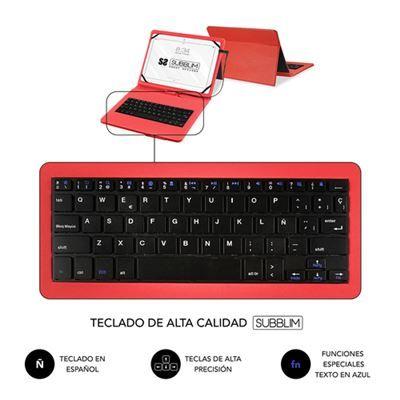Teclado SUBBLIM Keytab Pro (10,1″ - USB - Layout ES - Vermelho), miniatura 4