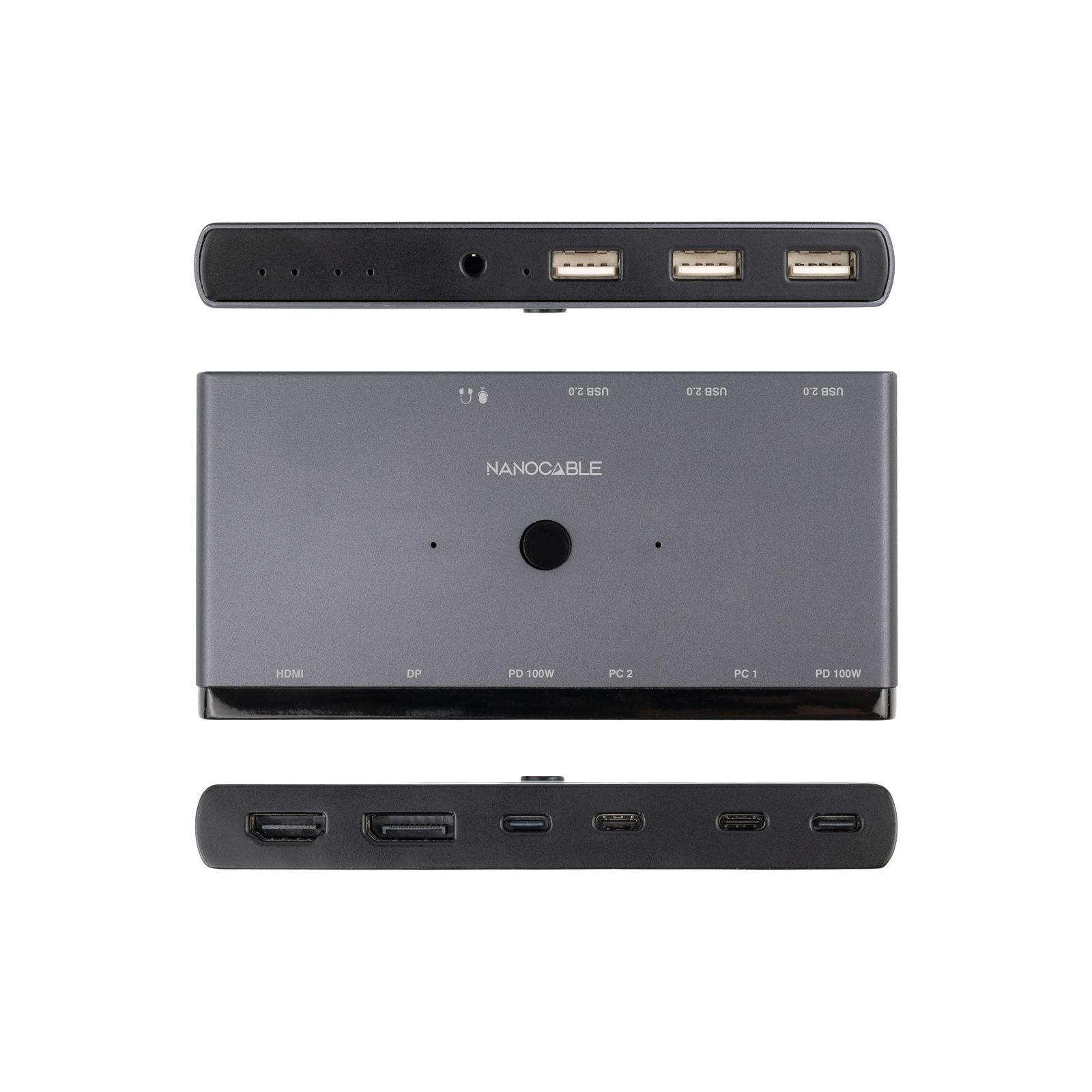 Switch KVM NANOCABLE 10.12.0003 (Cinzento) — miniatura 3