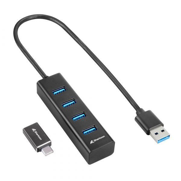 Hub USB-C SHARKOON (0,45 m - Preto) — miniatura 2